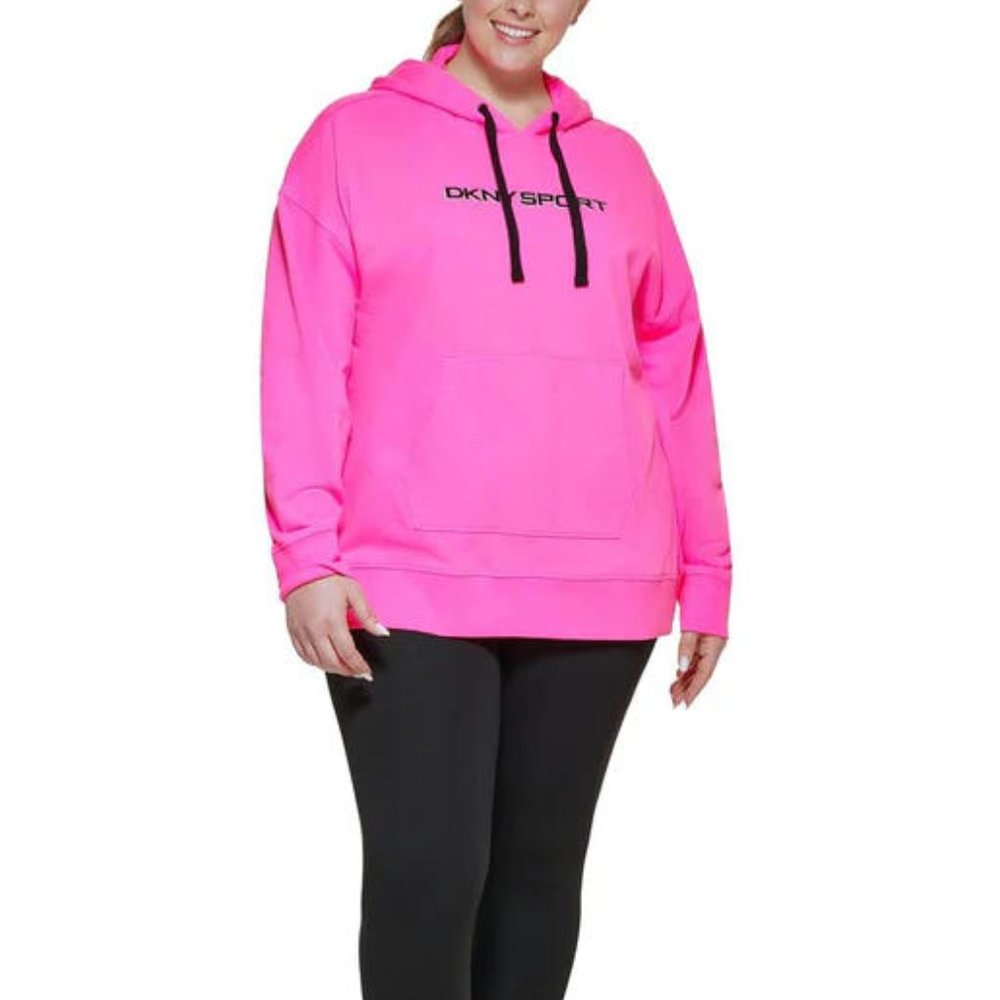 NWT DKNY Sport Plus French Terry Logo Hoodie - 1x